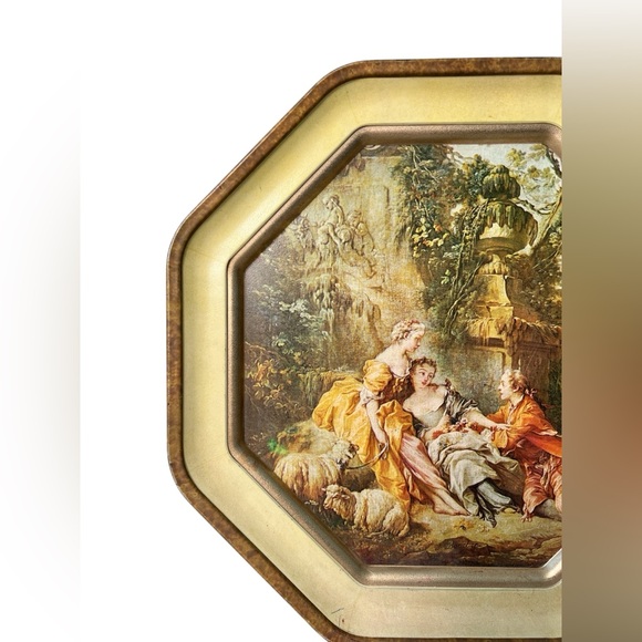 Vintage Sunshine Biscuits Collectible Tin Rococo Style Francois Boucher The Nest - Picture 2 of 8